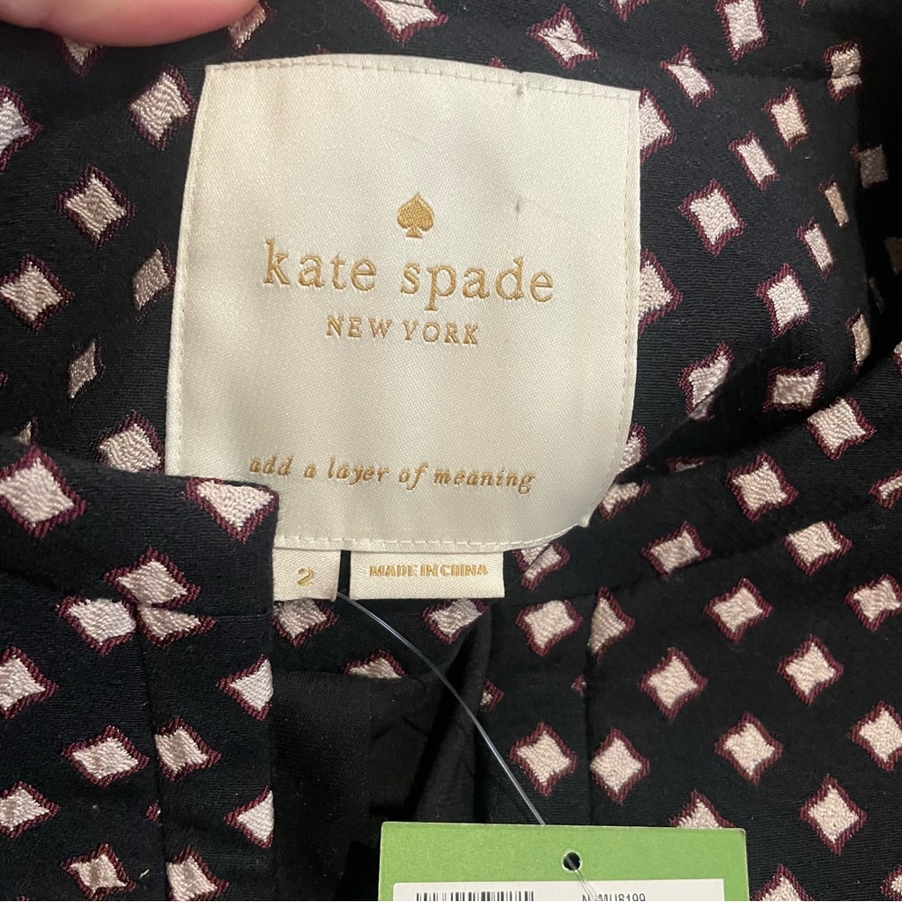 NWT Kate Spade diamond jacquard black open jacket - Picture 8 of 12